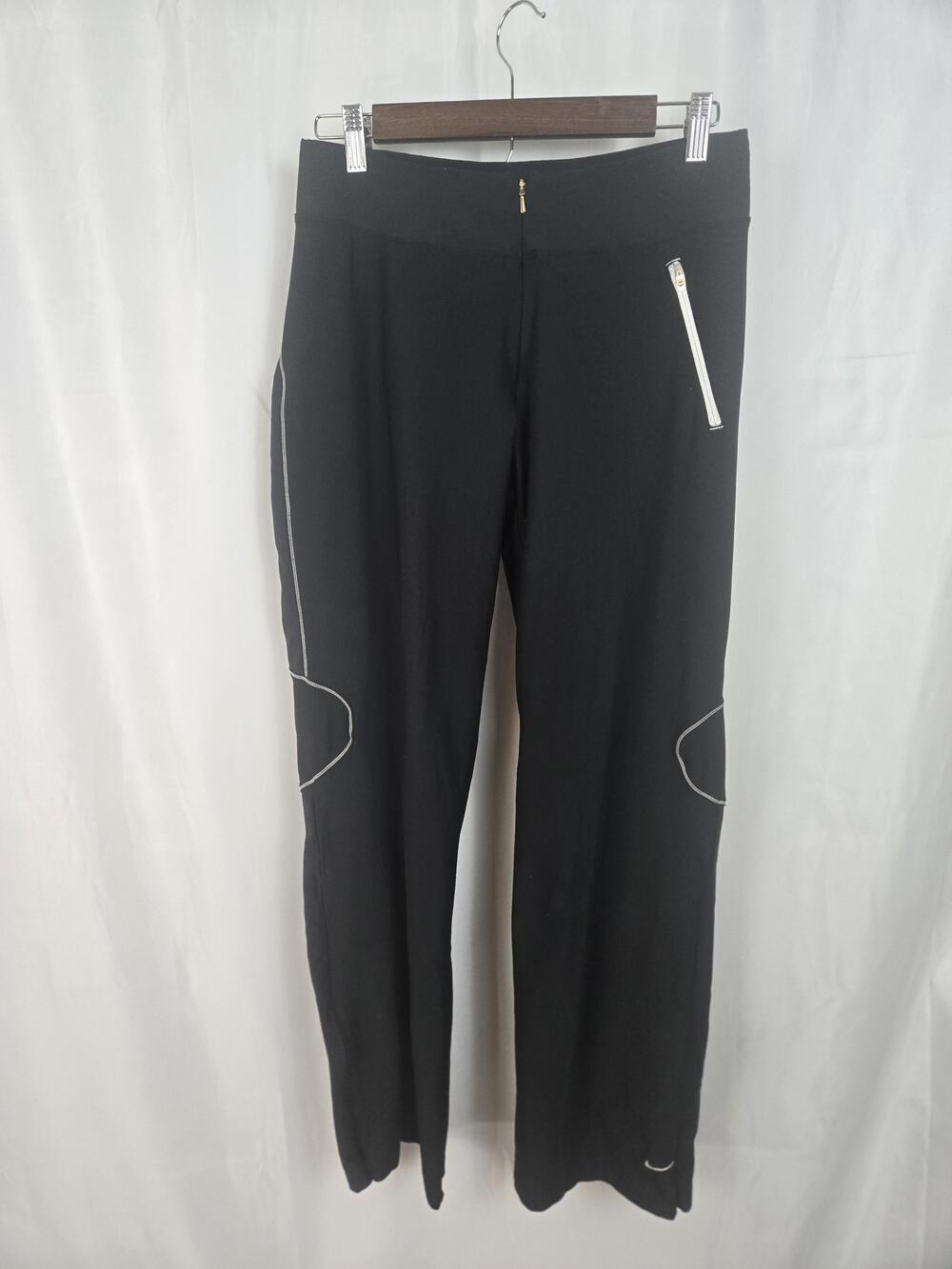 Nike Pants Womens Medium Black Dri-FIT Track Straight Leg Zip Pocket Athletic